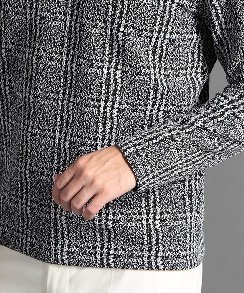 MONSIEUR NICOLE（ムッシュニコル）の「【ex/tra】メランジチェックジャカード カットソー（Tシャツ/カットソー・メンズ・ブラック/ホワイト・X-LARGE/LARGE/MEDIUM）」の8枚目の写真