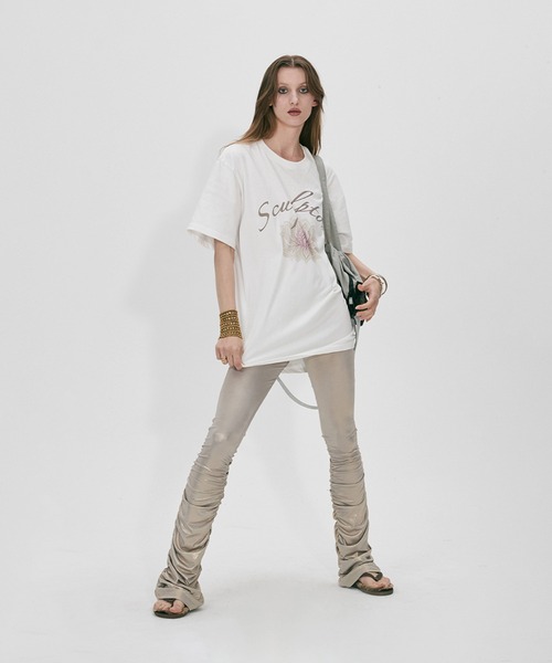 SCULPTOR（スカルプター）の「SCULPTOR Glossy Shirring Leggings / スカルプター グロシイ シャーリングレギンス（レギンス/スパッツ・レディース・ブラック/ゴールド/ライトパープル・S/M）」の5枚目の写真