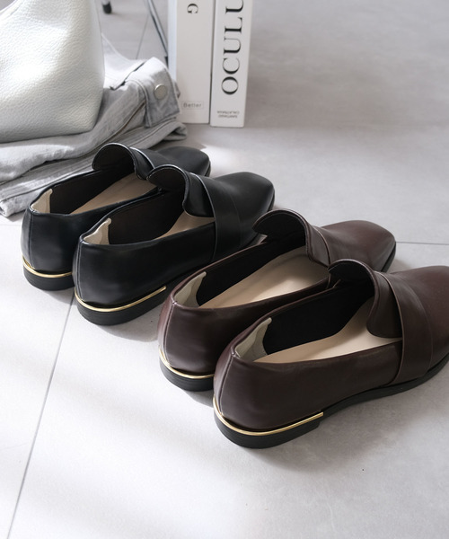 AmiAmi(アミアミ)の「スクエアトゥローファー(ローファー・レディース・ブラック/ダークブラウン・LL/S/M/L)」の15枚目の写真