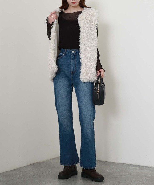 archives（アルシーヴ）の「シアー楊柳長袖ブラウス（シャツ/ブラウス・レディース・ブラック/アイボリー/ブルーグレー/モカ・MEDIUM）」の6枚目の写真