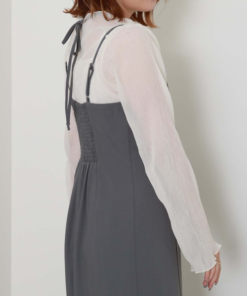 archives（アルシーヴ）の「シアー楊柳長袖ブラウス（シャツ/ブラウス・レディース・ブラック/アイボリー/ブルーグレー/モカ・MEDIUM）」の11枚目の写真