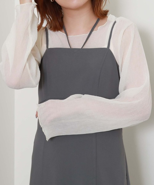 archives（アルシーヴ）の「シアー楊柳長袖ブラウス（シャツ/ブラウス・レディース・ブラック/アイボリー/ブルーグレー/モカ・MEDIUM）」の20枚目の写真