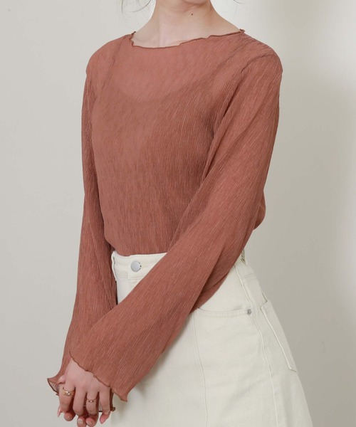 archives（アルシーヴ）の「シアー楊柳長袖ブラウス（シャツ/ブラウス・レディース・ブラック/アイボリー/ブルーグレー/モカ・MEDIUM）」の21枚目の写真