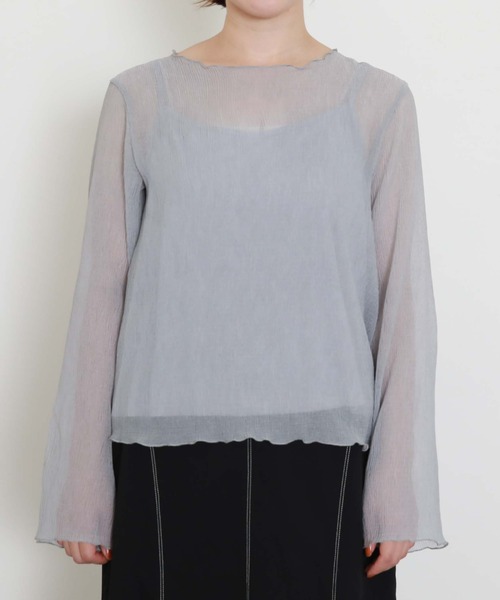 archives（アルシーヴ）の「シアー楊柳長袖ブラウス（シャツ/ブラウス・レディース・ブラック/アイボリー/ブルーグレー/モカ・MEDIUM）」の18枚目の写真