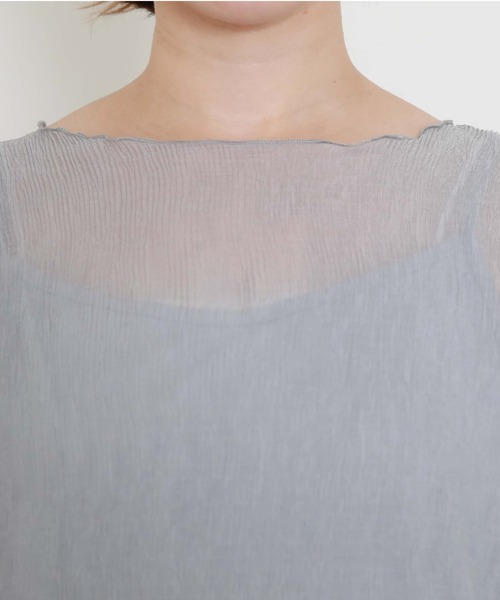 archives（アルシーヴ）の「シアー楊柳長袖ブラウス（シャツ/ブラウス・レディース・ブラック/アイボリー/ブルーグレー/モカ・MEDIUM）」の9枚目の写真