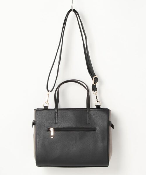 m.f.editorial（エムエフエディトリアル）の「配色 2WAYハンドバッグ（ハンドバッグ・レディース・ブルー/ブラック/グレー・FREE）」の4枚目の写真