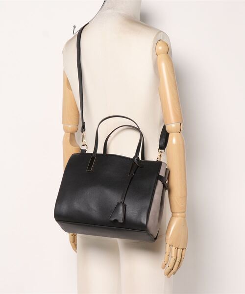 m.f.editorial（エムエフエディトリアル）の「配色 2WAYハンドバッグ（ハンドバッグ・レディース・ブルー/ブラック/グレー・FREE）」の7枚目の写真