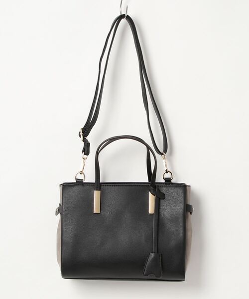 m.f.editorial（エムエフエディトリアル）の「配色 2WAYハンドバッグ（ハンドバッグ・レディース・ブルー/ブラック/グレー・FREE）」の8枚目の写真