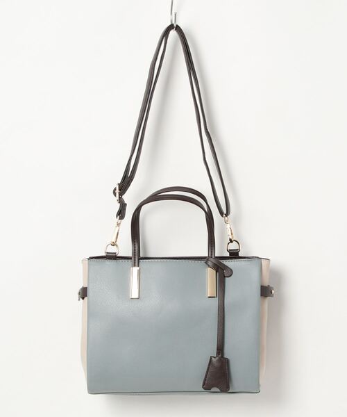 m.f.editorial（エムエフエディトリアル）の「配色 2WAYハンドバッグ（ハンドバッグ・レディース・ブルー/ブラック/グレー・FREE）」の20枚目の写真