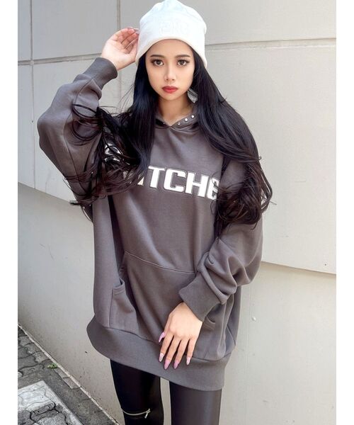 GYDA（ジェイダ）の「SNATCHEDスタッズデザイン BIGパーカー（パーカー