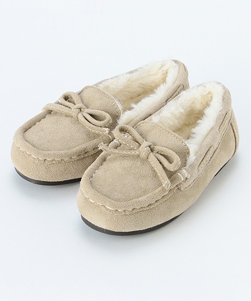 petit main（プティマイン）の「リボンモカシン（スニーカー・キッズ・ライトベージュ/チャコール/ライトピンク・18cm/19cm/14cm/15cm/16cm/17cm）」の3枚目の写真