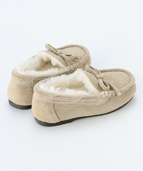 petit main（プティマイン）の「リボンモカシン（スニーカー・キッズ・ライトベージュ/チャコール/ライトピンク・18cm/19cm/14cm/15cm/16cm/17cm）」の8枚目の写真