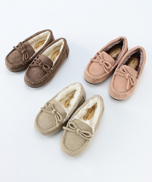 petit main（プティマイン）の「リボンモカシン（スニーカー・キッズ・ライトベージュ/チャコール/ライトピンク・18cm/19cm/14cm/15cm/16cm/17cm）」の13枚目の写真