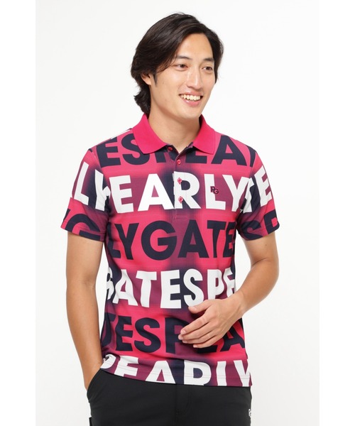 PEARLY GATES】ハニカム ソフト仕上げ チェック×BIGロゴ柄 半袖