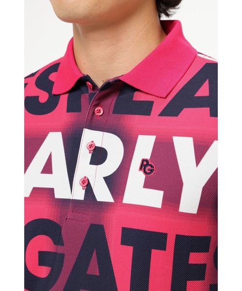 PEARLY GATES】ハニカム ソフト仕上げ チェック×BIGロゴ柄 半袖