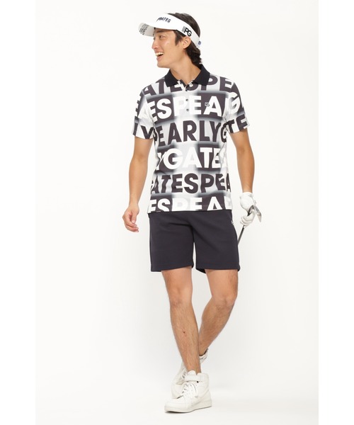 PEARLY GATES】ハニカム ソフト仕上げ チェック×BIGロゴ柄 半袖