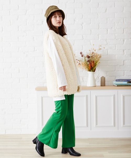 acro（アクロ）の「ファーベスト/AC2307（ベスト・レディース・アイボリー・ﾌﾘ-）」の11枚目の写真