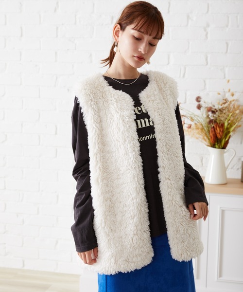 acro（アクロ）の「ファーベスト/AC2307（ベスト・レディース・アイボリー・ﾌﾘ-）」の13枚目の写真