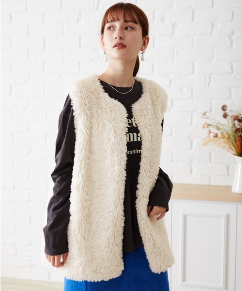 acro（アクロ）の「ファーベスト/AC2307（ベスト・レディース・アイボリー・ﾌﾘ-）」の14枚目の写真