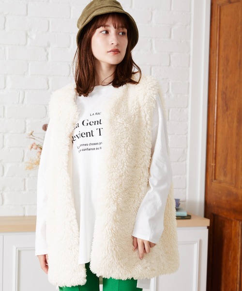 acro（アクロ）の「ファーベスト/AC2307（ベスト・レディース・アイボリー・ﾌﾘ-）」の21枚目の写真