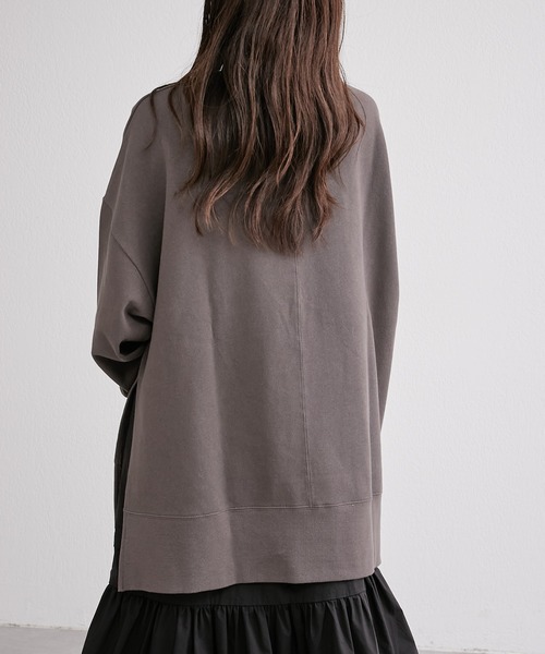 CIAOPANIC TYPY（チャオパニックティピー）の「□アソートカレッジロゴオーバーサイズスリットスウェット（スウェット・レディース・チャコールグレー/ライトグレー/ダークブラウン/ピンク・ONE SIZE）」の9枚目の写真