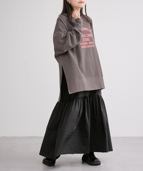 CIAOPANIC TYPY（チャオパニックティピー）の「□アソートカレッジロゴオーバーサイズスリットスウェット（スウェット・レディース・チャコールグレー/ライトグレー/ダークブラウン/ピンク・ONE SIZE）」の16枚目の写真