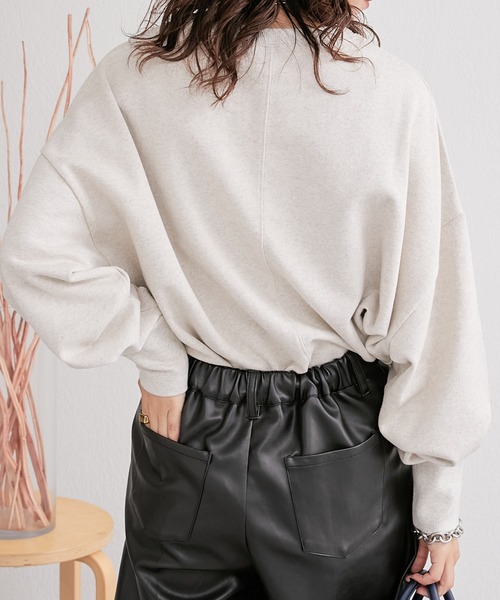 CIAOPANIC TYPY（チャオパニックティピー）の「□アソートカレッジロゴオーバーサイズスリットスウェット（スウェット・レディース・チャコールグレー/ライトグレー/ダークブラウン/ピンク・ONE SIZE）」の22枚目の写真