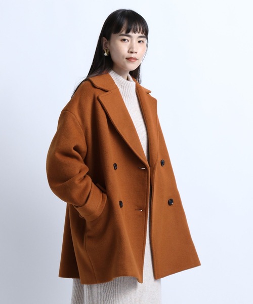 eL（エル）の「【eL】Short Beaver Big Pea Coat（ピーコート）」 - WEAR