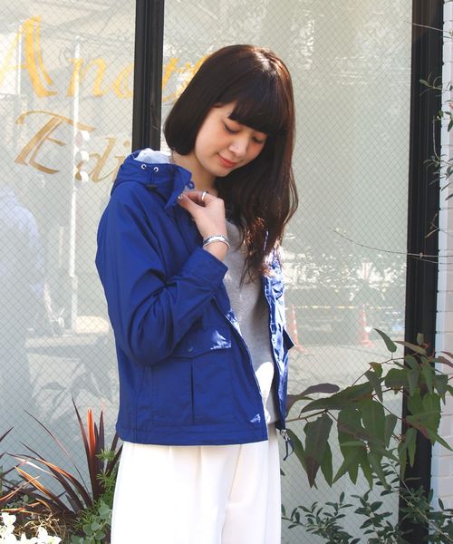 Another Edition(アナザーエディション)の「フーデッドブルゾン/ AEBC HOODED BLSN◆(ブルゾン・レディース・オフホワイト/レッド/ロイヤルブルー・フリー)」の1枚目の写真