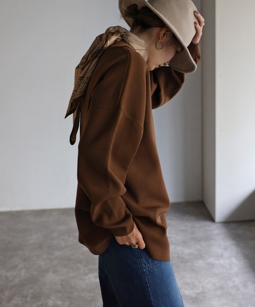 Bonjour Sagan(ボンジュールサガン)の「ダイバーニット金釦カーディガン(カーディガン/ボレロ・レディース・ブラウン/ブラック/アイボリー/ネイビー・FREE)」の18枚目の写真