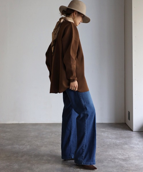 Bonjour Sagan(ボンジュールサガン)の「ダイバーニット金釦カーディガン(カーディガン/ボレロ・レディース・ブラウン/ブラック/アイボリー/ネイビー・FREE)」の19枚目の写真