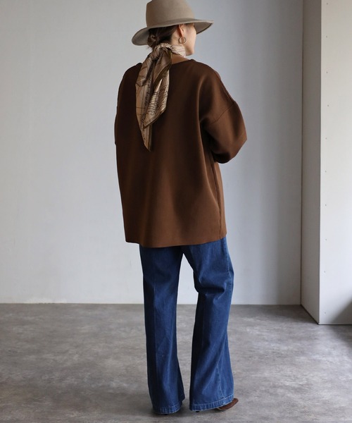 Bonjour Sagan(ボンジュールサガン)の「ダイバーニット金釦カーディガン(カーディガン/ボレロ・レディース・ブラウン/ブラック/アイボリー/ネイビー・FREE)」の21枚目の写真