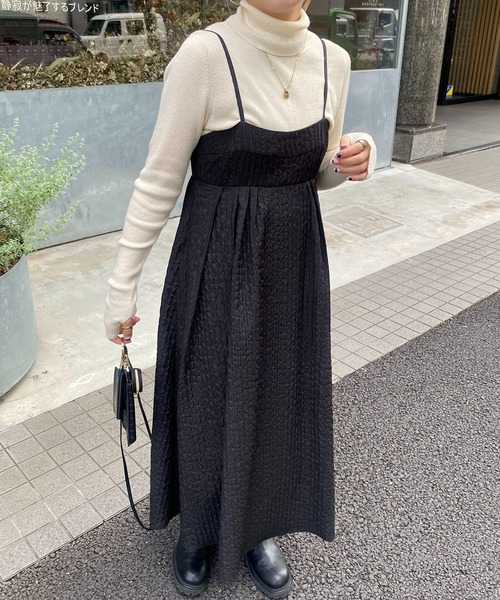 CAPRICIEUX LE'MAGE（カプリシューレマージュ）の「ビスチェ風キャミワンピース（ワンピース・レディース・ホワイト/ブラック・FREE）」の7枚目の写真