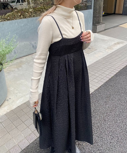 CAPRICIEUX LE'MAGE（カプリシューレマージュ）の「ビスチェ風キャミワンピース（ワンピース・レディース・ホワイト/ブラック・FREE）」の8枚目の写真