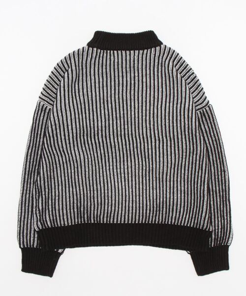 SOFFITTO（ソフィット）の「ストライプ柄プルオーバー【取り扱い店舗限定】（ニット/セーター・レディース・ブラック/オレンジ/ライトベージュ・M）」の4枚目の写真