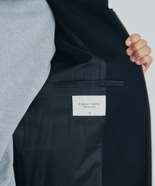 【ヨツハ】PUBLIC TOKYO メルトン ショートジップブルゾン PUBLIC TOKYO（パブリックトウキョウ）の「Super140s メルトン