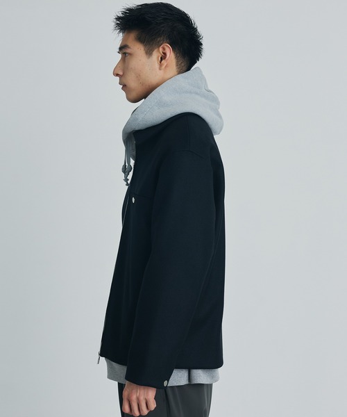 【ヨツハ】PUBLIC TOKYO メルトン ショートジップブルゾン Public Tokyo S140メルトン ショートジップブルゾン