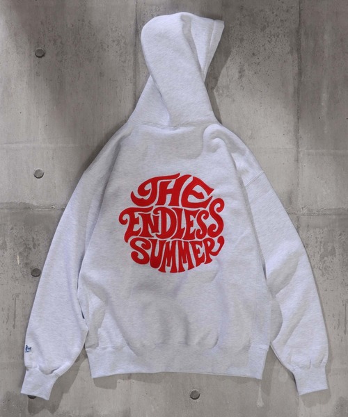 The Endless Summer(エンドレスサマー)の「TES 70S CIRCLE LOGO EMB BIG PARKA / スウェットパーカー(パーカー・メンズ・オフホワイト/パープル/イエロー/ブラック・SMALL/LARGE/MEDIUM/X-LARGE)」の2枚目の写真