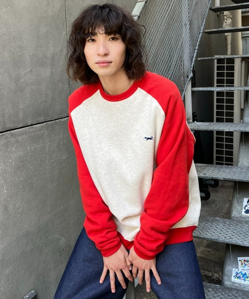PENNEYS(ぺニーズ)の「【PENNEYS/ぺニーズ】別注 2トーン ラグランスウェット(Tシャツ/カットソー・レディース・ベージュ/ライトグレー/チャコールグレー・LARGE/MEDIUM)」の1枚目の写真