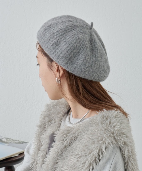 COLONY 2139（コロニートゥーワンスリーナイン）の「リブ編みベレー（ハンチング/ベレー帽・レディース・ブラック/ライトグレー/アイボリー・FREE）」の3枚目の写真