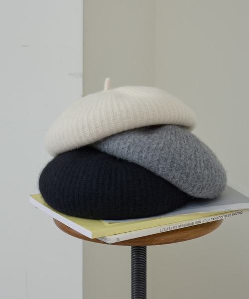 COLONY 2139（コロニートゥーワンスリーナイン）の「リブ編みベレー（ハンチング/ベレー帽・レディース・ブラック/ライトグレー/アイボリー・FREE）」の7枚目の写真