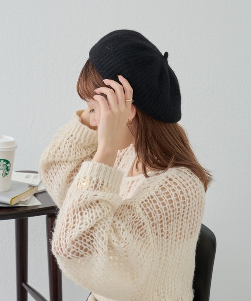 COLONY 2139（コロニートゥーワンスリーナイン）の「リブ編みベレー（ハンチング/ベレー帽・レディース・ブラック/ライトグレー/アイボリー・FREE）」の22枚目の写真