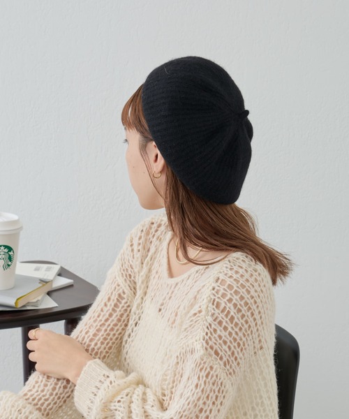 COLONY 2139（コロニートゥーワンスリーナイン）の「リブ編みベレー（ハンチング/ベレー帽・レディース・ブラック/ライトグレー/アイボリー・FREE）」の18枚目の写真