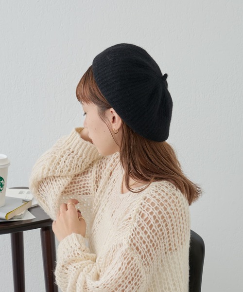 COLONY 2139（コロニートゥーワンスリーナイン）の「リブ編みベレー（ハンチング/ベレー帽・レディース・ブラック/ライトグレー/アイボリー・FREE）」の19枚目の写真