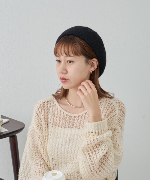 COLONY 2139（コロニートゥーワンスリーナイン）の「リブ編みベレー（ハンチング/ベレー帽・レディース・ブラック/ライトグレー/アイボリー・FREE）」の20枚目の写真