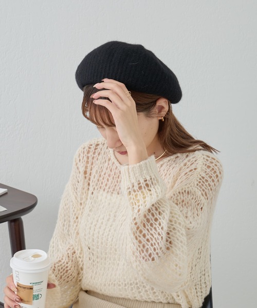 COLONY 2139（コロニートゥーワンスリーナイン）の「リブ編みベレー（ハンチング/ベレー帽・レディース・ブラック/ライトグレー/アイボリー・FREE）」の21枚目の写真