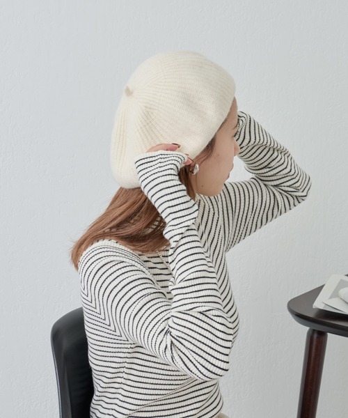 COLONY 2139（コロニートゥーワンスリーナイン）の「リブ編みベレー（ハンチング/ベレー帽・レディース・ブラック/ライトグレー/アイボリー・FREE）」の16枚目の写真