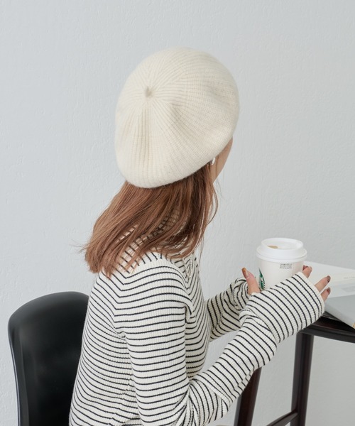 COLONY 2139（コロニートゥーワンスリーナイン）の「リブ編みベレー（ハンチング/ベレー帽・レディース・ブラック/ライトグレー/アイボリー・FREE）」の13枚目の写真