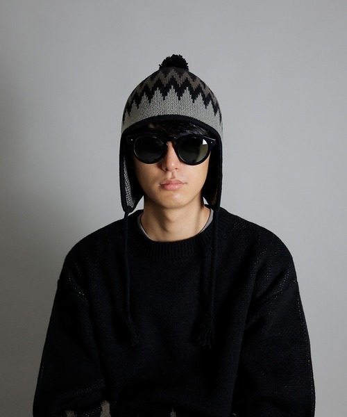 NUMBER (N)INE（ナンバーナイン）の「NUMBER (N)INE/ナンバーナイン ZIGZAG JACQUARD BEANIE/ジグザグ ジャガード ウール混 ニットキャップ ビーニー（ニットキャップ/ビーニー・メンズ・ブラック/ライトブラウン/カーキ・FREE）」の13枚目の写真