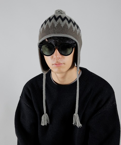 NUMBER (N)INE（ナンバーナイン）の「NUMBER (N)INE/ナンバーナイン ZIGZAG JACQUARD BEANIE/ジグザグ ジャガード ウール混 ニットキャップ ビーニー（ニットキャップ/ビーニー・メンズ・ブラック/ライトブラウン/カーキ・FREE）」の17枚目の写真